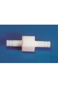 PTFE verbinder, recht model, met slangeneinden, aansluiting Ø 6 mm, boring 2 PTFE verbinder,...